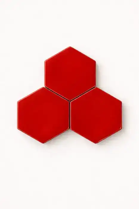Hexagonito Brillante Rojo